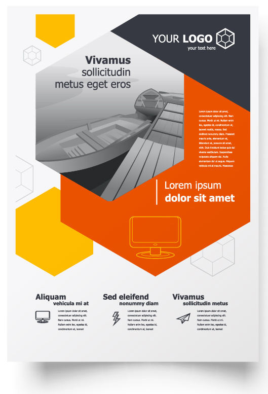 包装宣传册设计模板传单页抽象商务宣传册A4模板创意封面趋势宣传