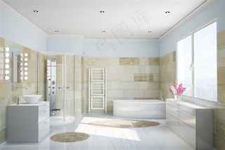 宽敞浴室内景装潢效果