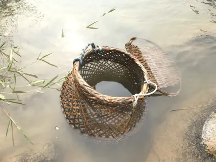 黔东南竹编装鱼篮子
