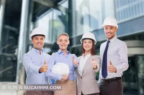 伸大拇指的商务团队高清摄影图片