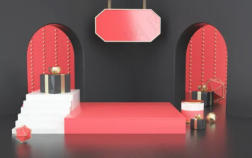 C4D电商场景模型渲染背景