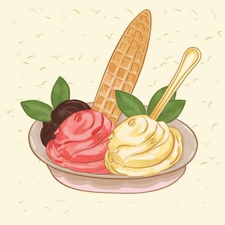 冰冻雪糕美食水彩插画