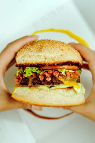 美味芝士汉堡王图片