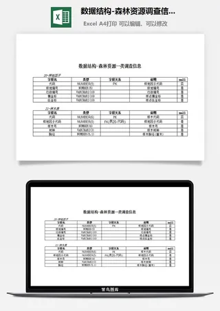 数据结构-森林资源调查信息excel模板