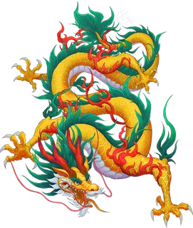 端午节宣传海报素材中国龙插画黄龙装饰图案png免扣素材