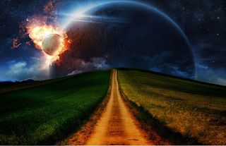 元宇宙世界天空背景墙风景