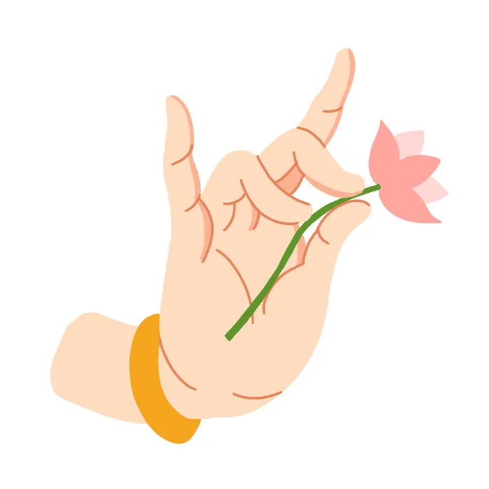 禅意佛手拈花指莲花佛珠敦煌文化线描稿国潮风元素设计模板素材psd模版下载
