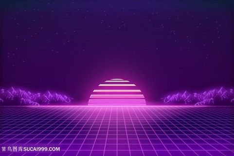 霓虹渐变抽象科技光效舞台背景图片