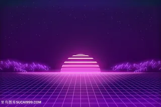 霓虹渐变抽象科技光效舞台背景图片