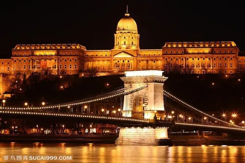 繁华都市夜景大桥和欧洲城堡 繁华都市夜景大桥和欧洲城堡