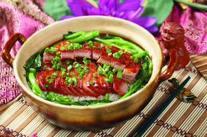  叉烧 双拼煲仔饭