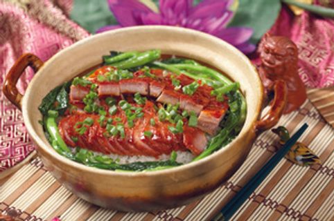  叉烧 双拼煲仔饭