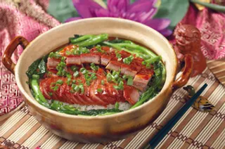  叉烧 双拼煲仔饭