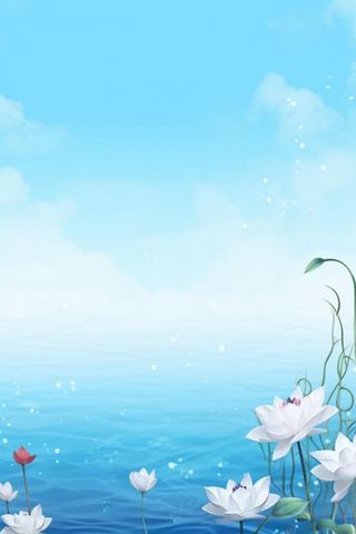 水墨大气国风荷花荷叶背景