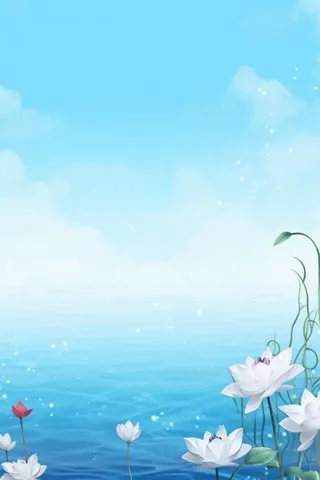 水墨大气国风荷花荷叶背景