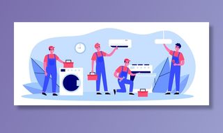 扁平化人物场景办公互联网等距ai矢量设计网页海报UI素材插画