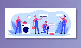 扁平化人物场景办公互联网等距ai矢量设计网页海报UI素材插画