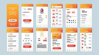 手机移动端整套APP交互UI界面套图作品集EPS矢量图设计素材