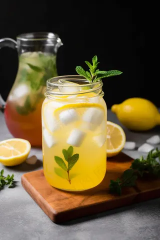 夏日柠檬茶冰镇饮料摄影图