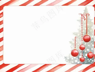 圣诞边框装饰圣诞树圣诞老人可爱卡插画背景
