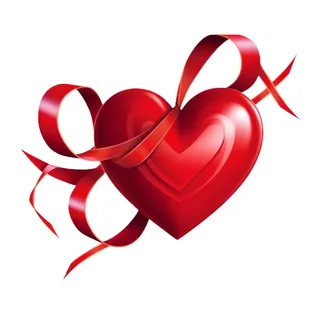 情人节520爱心飘带免抠
