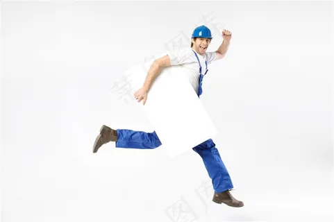 手持白板奔跑的帅哥图片