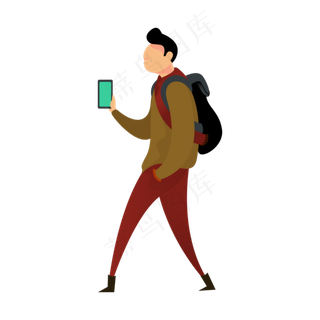 散步人物免抠图