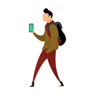 散步人物免抠图