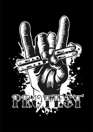 摇滚音乐海报 潮流酷炫手势