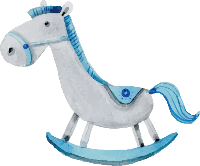 木马玩具剪贴画儿童节幼儿园卡通插画