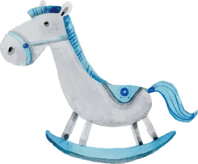 木马玩具剪贴画儿童节幼儿园卡通插画