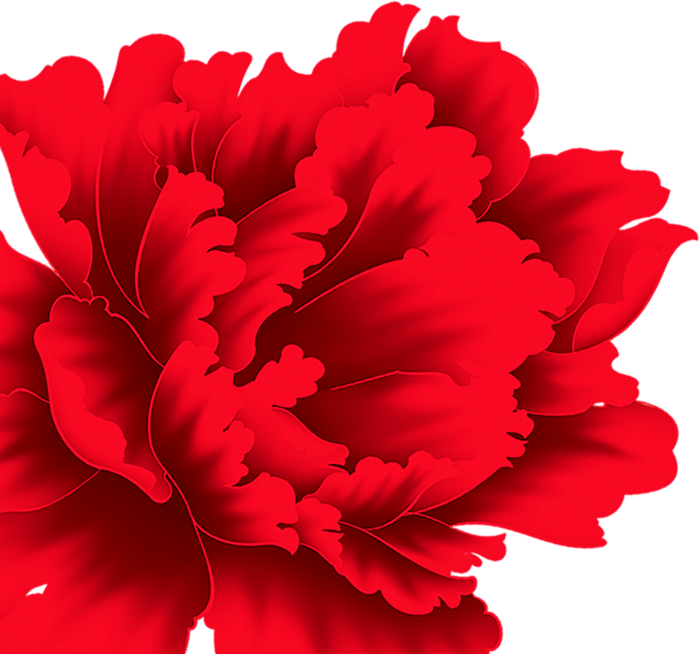 大红色花花素材免扣