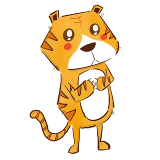 卡通小老虎PNG免抠插画素材可爱动物老虎插画贴图PNG免抠设计素材