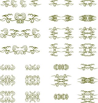 欧式复古线条边框花纹AI矢量LOGO角框花边分割线设计PSD卡片素材