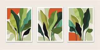 植物装饰画绿色清晰简约北欧时尚