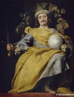 世界地图西班牙阿隆索省阿隆索肖像油画 世界地图西班牙阿隆索省阿隆索肖像油画