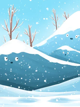 唯美小清新雪花冬天背景素材