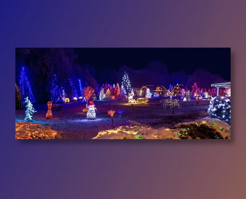 梦幻圣诞节节日素材夜晚雪景素材图
