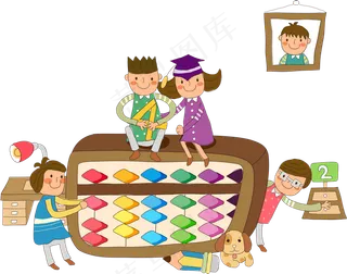 卡通算盘珠心算儿童可爱