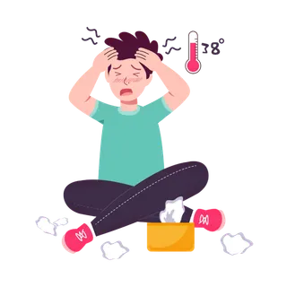 发烧感冒流鼻涕的男人