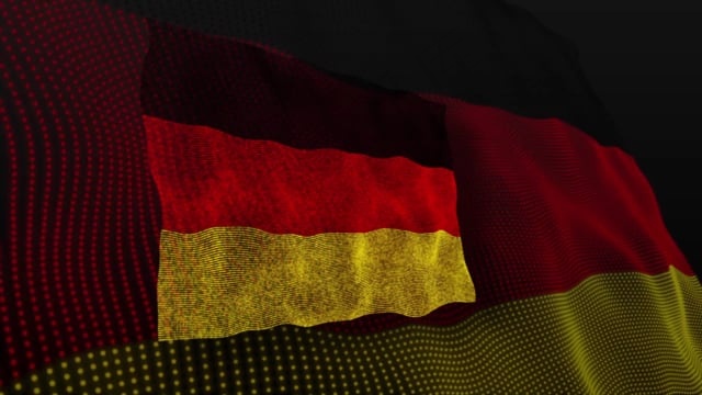 德国, 旗帜, 横幅, 吹, 扑, 动画, 抽象的