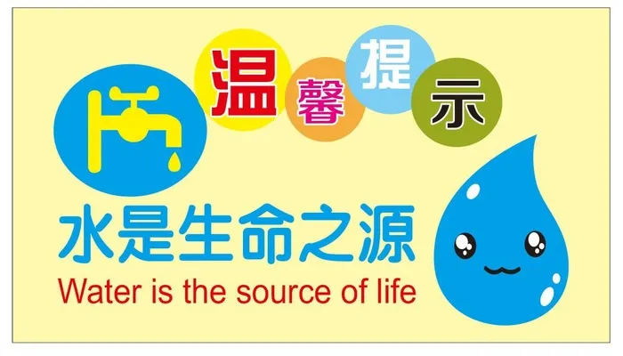 矢量节水提示牌cdr矢量模版下载