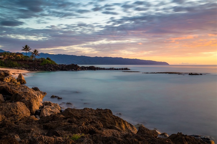 海边美丽的夕阳景色高清摄影