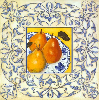 碟子梨花纹艺术插画