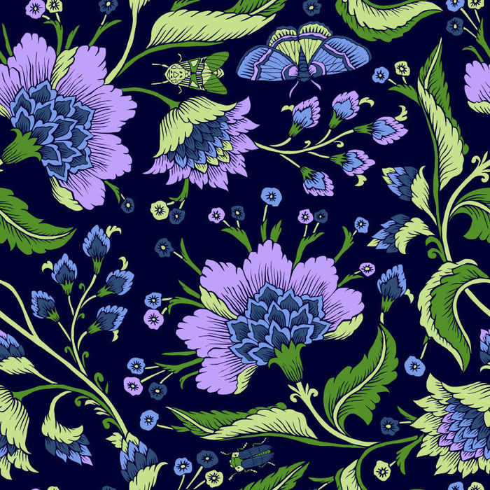 花卉唯美手绘花朵面料纹理手机壳布料面料印花服装矢量图案素材