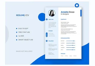 蓝色简约风简历模板