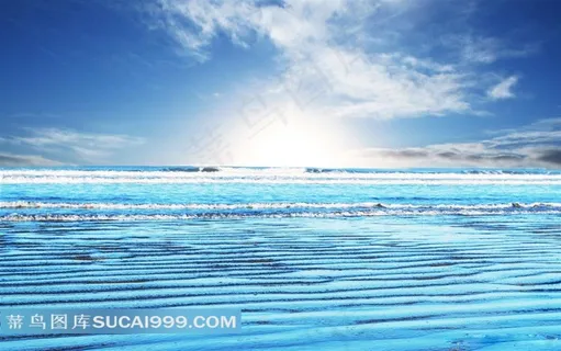 海平面上的日出风景图片