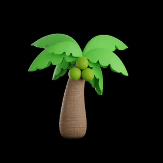 椰子树植物图标3Dpng素材