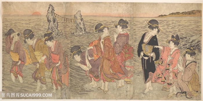 喜多川歌磨日系美女艺术挂画