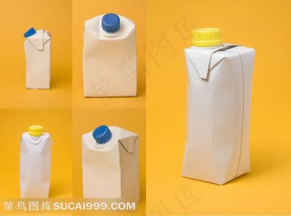 高档牛奶包装盒贴图模板